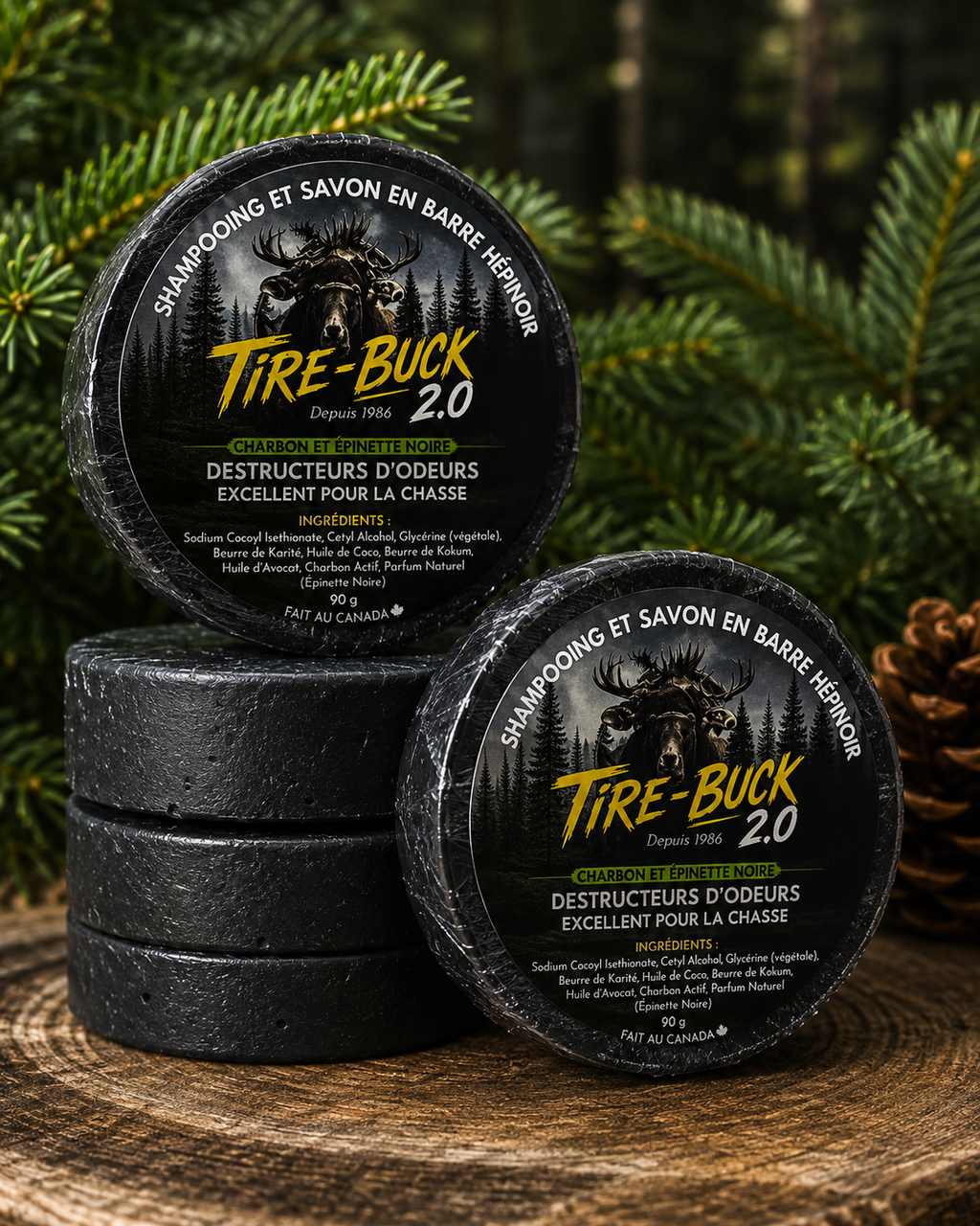 Tire-Buck 2.0 – Shampooing & Savon en Barre Hépinoir