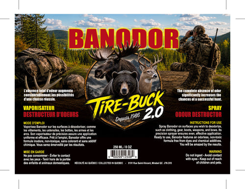 Banodor étiquette vaporisateur destructeur d'odeurs 250 ml