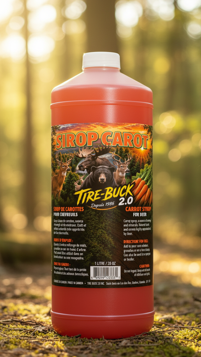 Sirop Carot de Tire-Buck – Sirop pour Chevreuils 1 Litre