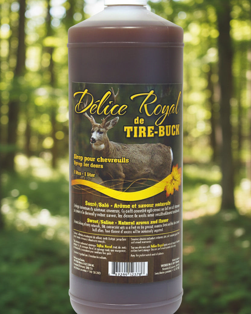 Délice Royal de Tire-Buck – Sirop pour chevreuils, format 1 litre
