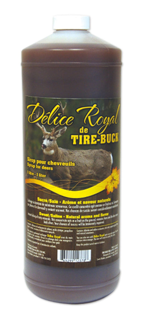Délice Royal de Tire-Buck – Sirop pour chevreuils, format 1 litre